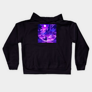 Fantasy purple landscape Kids Hoodie